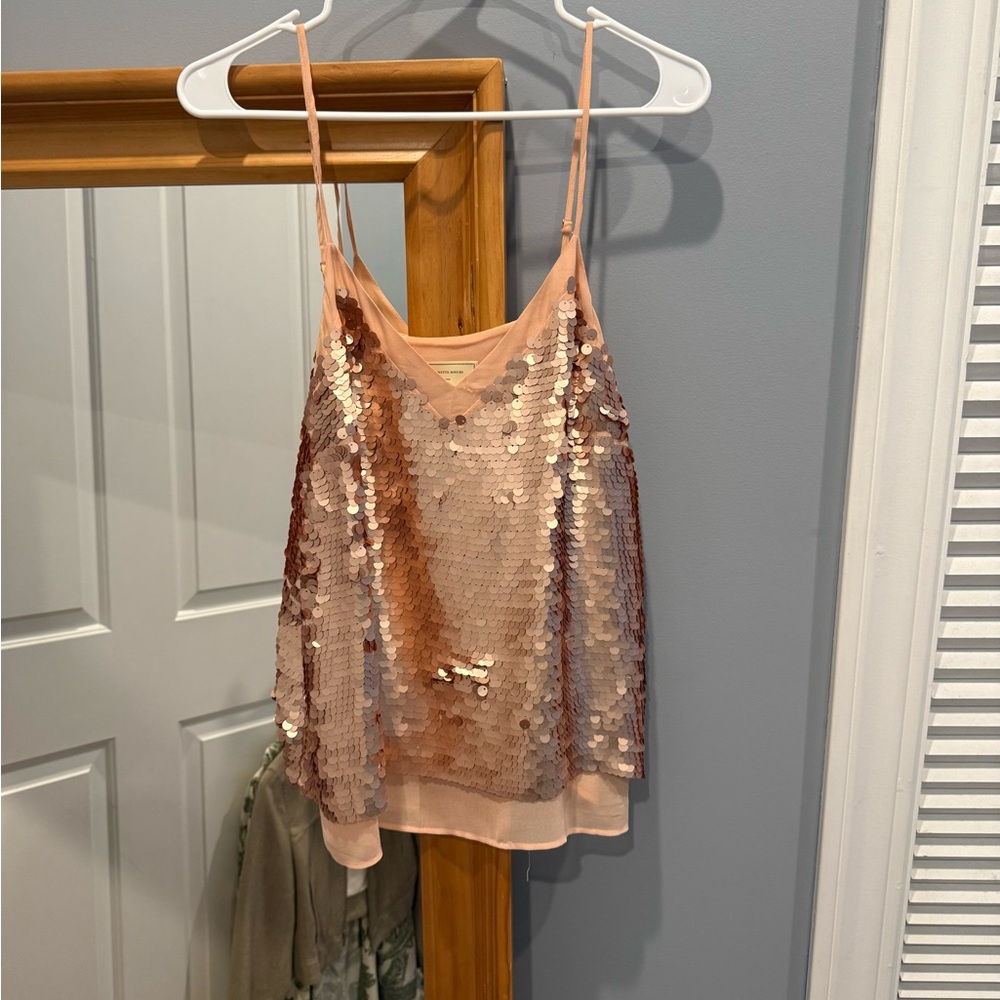 Moulinette Soeurs Peach Sequin Tank Top